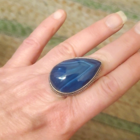 New Botswana Agate 925 Silver Statement Ring. - Picture 7 of 15